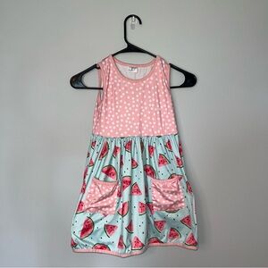 Boutique Watermelon Kids Dress with Pockets